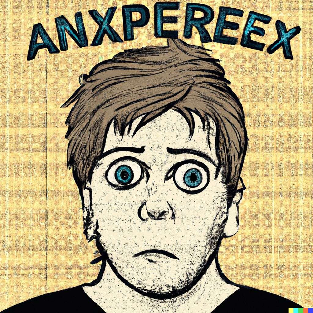 a representation of anxiety, comic book illustration, toon style